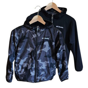Columbia Reversible Insulated Jacket Puffer Camo Grey Black Youth Small (8)